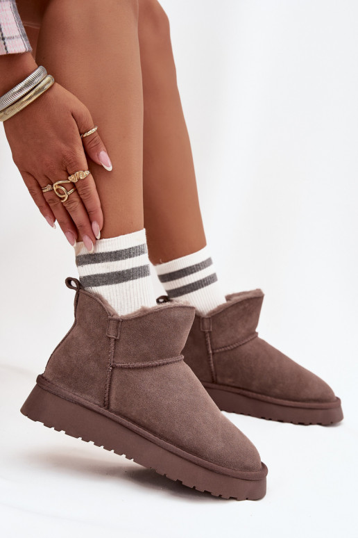 sniego batai Z Naturalnego Zamszu pašiltinti su kailiuku viduje Vinceza 97961 rudos spalvos