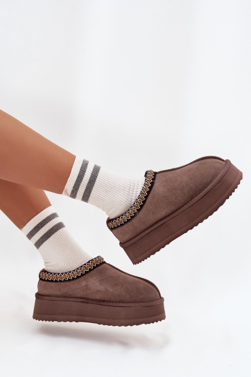  iš zomšos sniego batai  Z Haftem su platforma Vinceza 97960 rudos spalvos