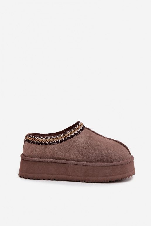  iš zomšos sniego batai  Z Haftem su platforma Vinceza 97960 rudos spalvos