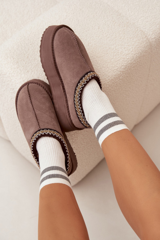  iš zomšos sniego batai  Z Haftem su platforma Vinceza 97960 rudos spalvos