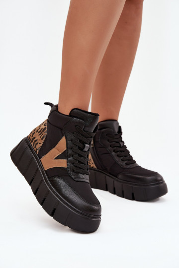 Aulinukai  su platforma pašiltinti Vinceza 66838 Juodos spalvos 2