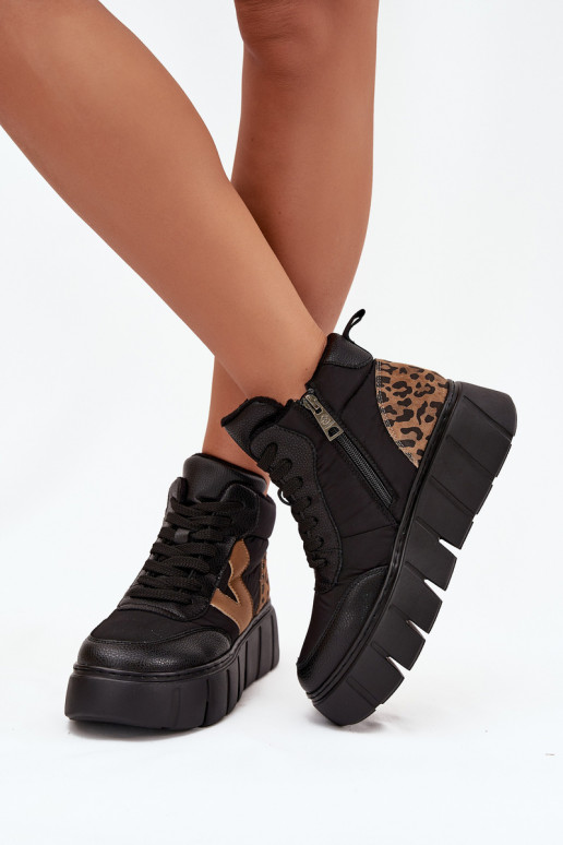 Aulinukai  su platforma pašiltinti Vinceza 66838 Juodos spalvos