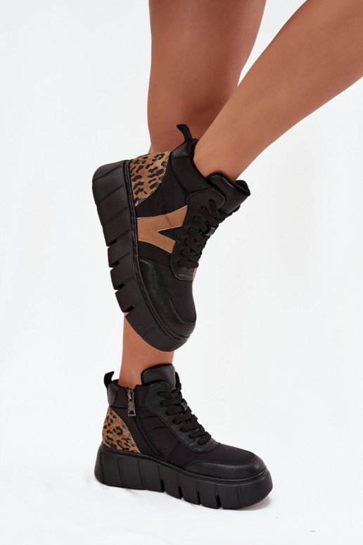 Aulinukai  su platforma pašiltinti Vinceza 66838 Juodos spalvos