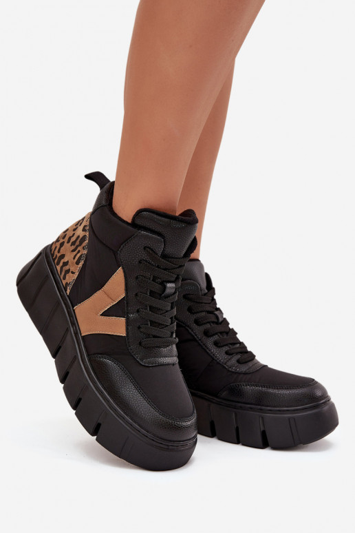 Aulinukai  su platforma pašiltinti Vinceza 66838 Juodos spalvos