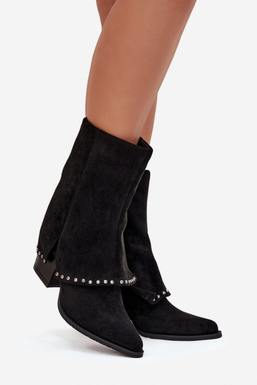 Šilti ilgaauliai batai Z Wywiniętą Cholewką Vinceza 16516 Juodos spalvos