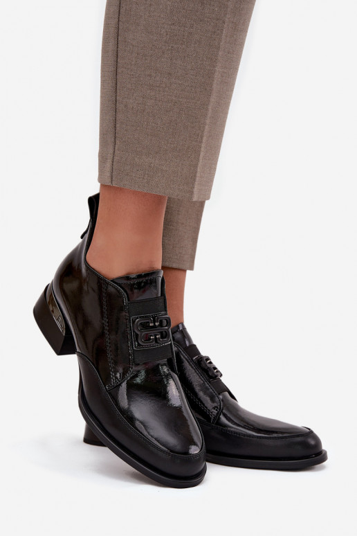 su lako efektu   batai  žemu kulniuku  Detalem Vinceza 91161 Juodos spalvos su lako efektu   batai  žemu kulniuku  Detalem Vinceza 91161 Juodos spalvos