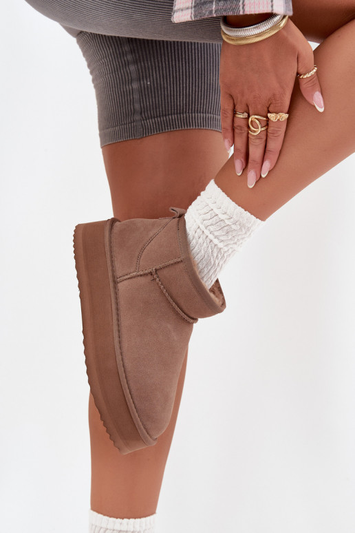 iš zomšos sniego batai  su platforma Vinceza 97962 smėlio spalvos