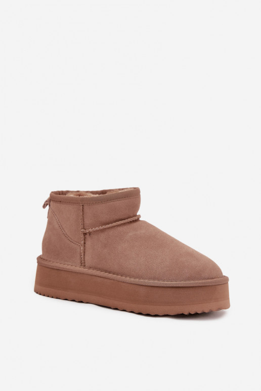 iš zomšos sniego batai  su platforma Vinceza 97962 smėlio spalvos