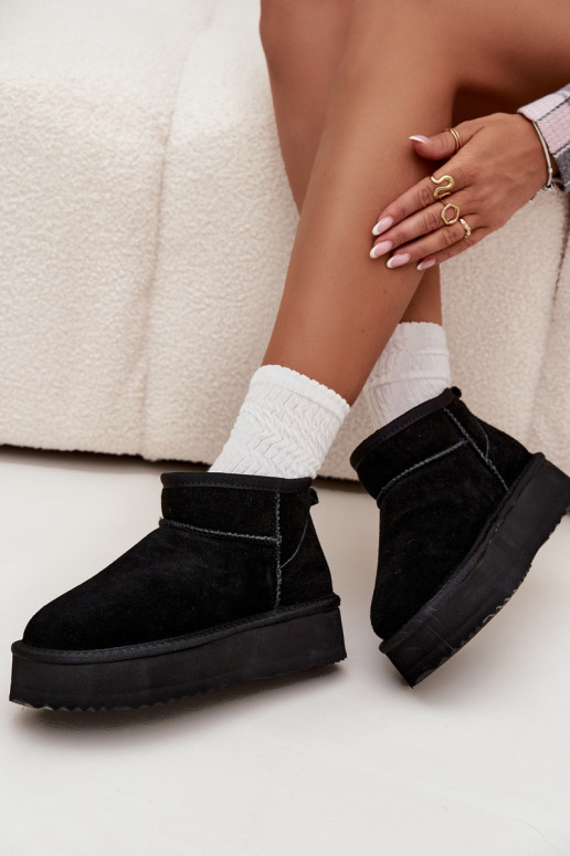 iš zomšos sniego batai  su platforma Vinceza 97962 Juodos spalvos