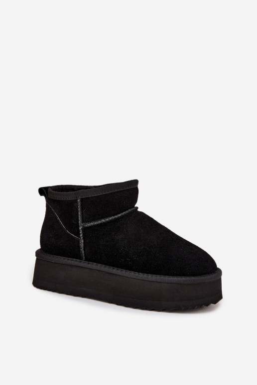 iš zomšos sniego batai  su platforma Vinceza 97962 Juodos spalvos