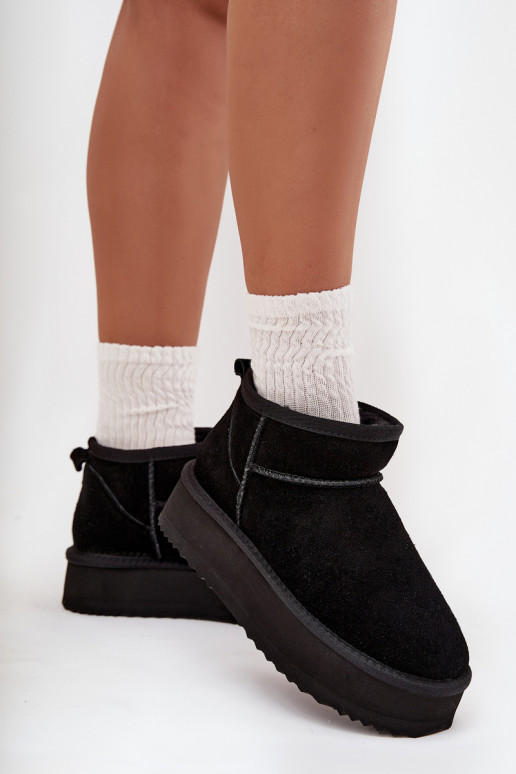 iš zomšos sniego batai  su platforma Vinceza 97962 Juodos spalvos