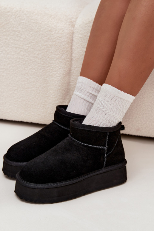 iš zomšos sniego batai  su platforma Vinceza 97962 Juodos spalvos