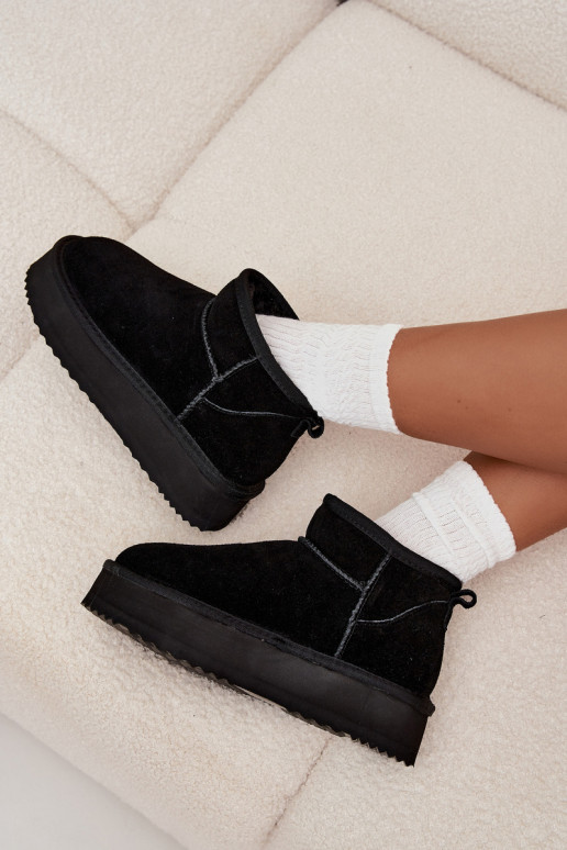 iš zomšos sniego batai  su platforma Vinceza 97962 Juodos spalvos