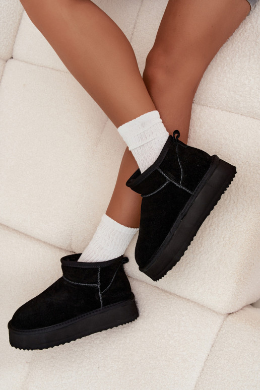 iš zomšos sniego batai  su platforma Vinceza 97962 Juodos spalvos