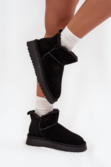 sniego batai Z Naturalnego Zamszu pašiltinti su kailiuku viduje Vinceza 97961 Juodos spalvos