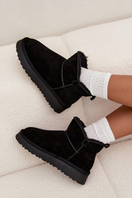 sniego batai Z Naturalnego Zamszu pašiltinti su kailiuku viduje Vinceza 97961 Juodos spalvos