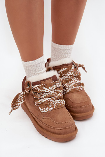 iš zomšos sniego batai  su kailiuku I Grubym m Vinceza 97963 Camel