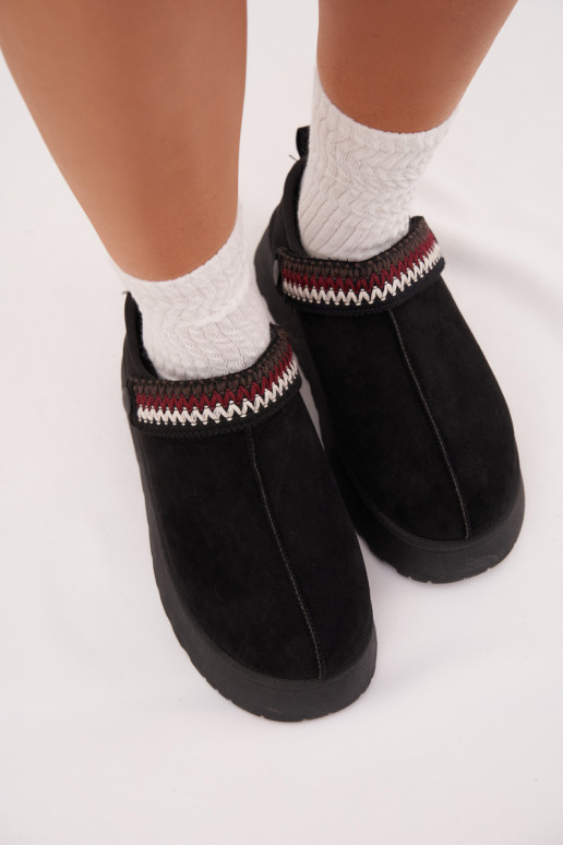 sniego batai  Z Ruchomym em I Haftem su platforma Juodos spalvos Lyrisse