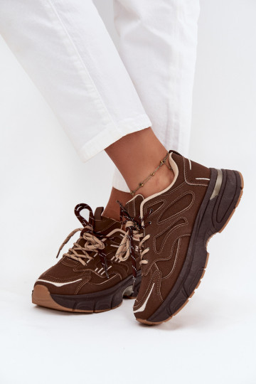 sportiniai bateliai  modelio batai  Z Podwójnym m Czekoladowe Annelie 2