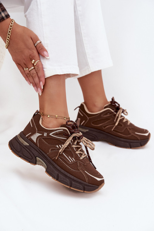 sportiniai bateliai  modelio batai  Z Podwójnym m Czekoladowe Annelie