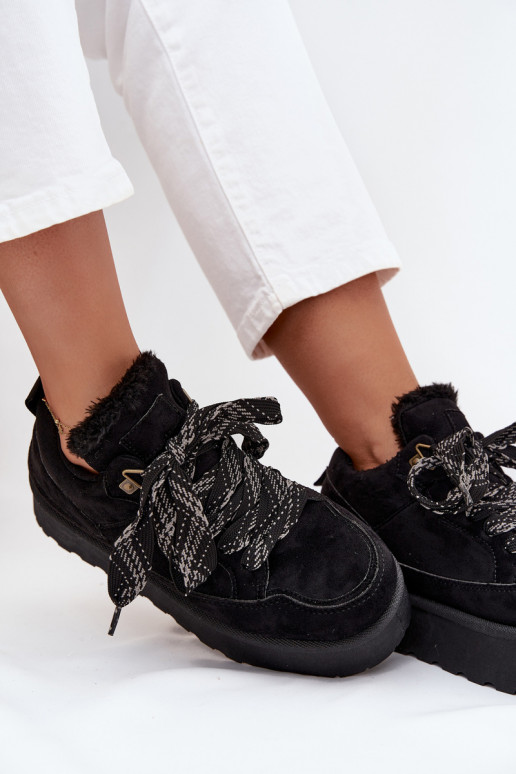 su raišteliais sniego batai  su platforma pašiltinti su kailiuku viduje Juodos spalvos Tavelle