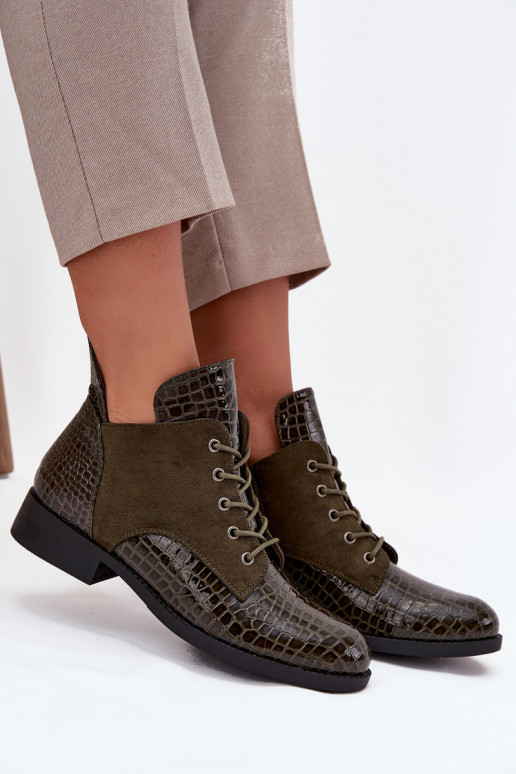 su lako efektu Moteriški aulinukai  Tłoczeniem pašiltinti Vinceza 16477 chaki spalvos