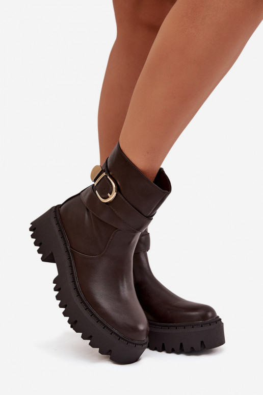 pašiltinti Moteriški aulinukai su aukso spalvos sagtimis Czekoladowe Elanore pašiltinti Moteriški aulinukai su aukso spalvos sagtimis Czekoladowe Elanore