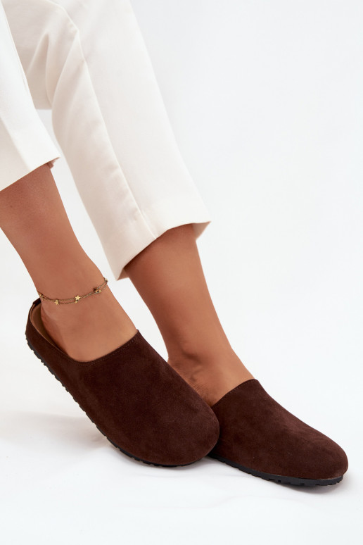 Šlepetės   su platforma Czekoladowe Sylviane