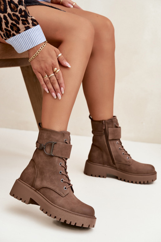 aulinukai  Z pašiltinti su dekoruotais kulnais smėlio spalvos Ulivine aulinukai  Z pašiltinti su dekoruotais kulnais smėlio spalvos Ulivine