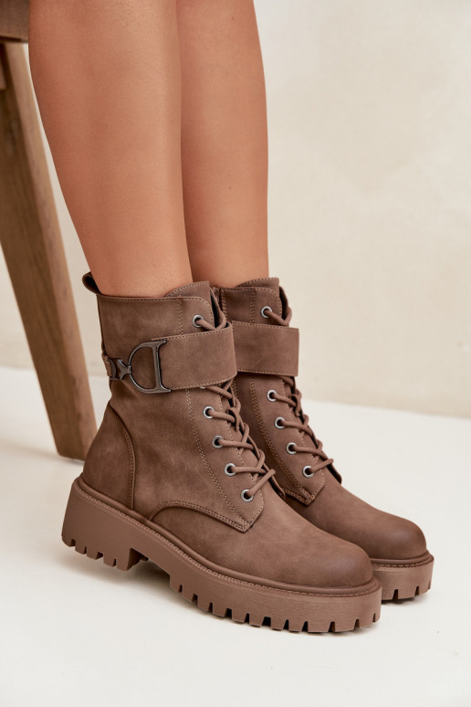 aulinukai  Z pašiltinti su dekoruotais kulnais smėlio spalvos Ulivine aulinukai  Z pašiltinti su dekoruotais kulnais smėlio spalvos Ulivine