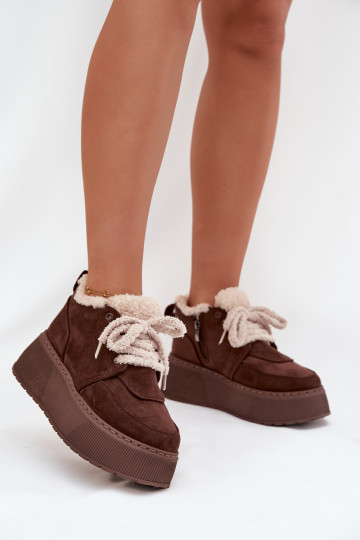sniego batai  su platforma su kailiuku Typu Baranek rudos spalvos Luma 2