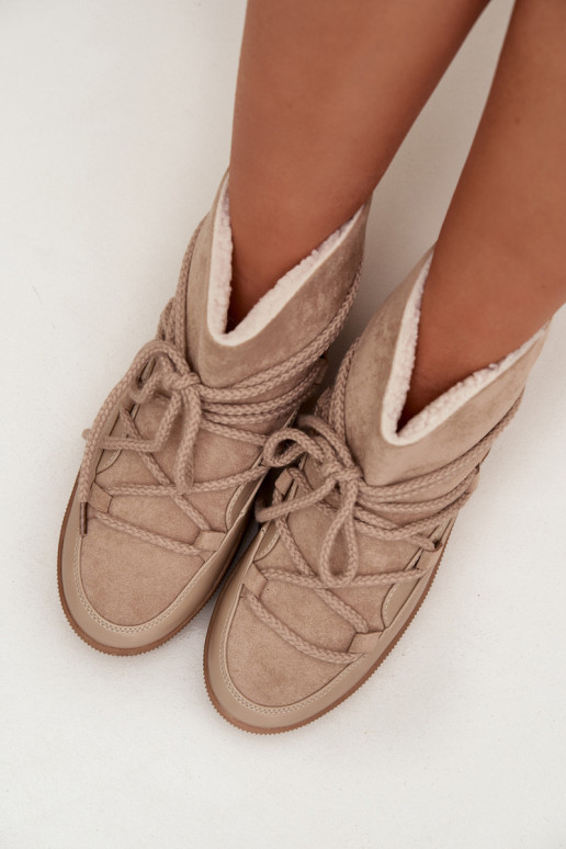 sniego batai  su stilingomis detalėmis smėlio spalvos Rebekah sniego batai  su stilingomis detalėmis smėlio spalvos Rebekah