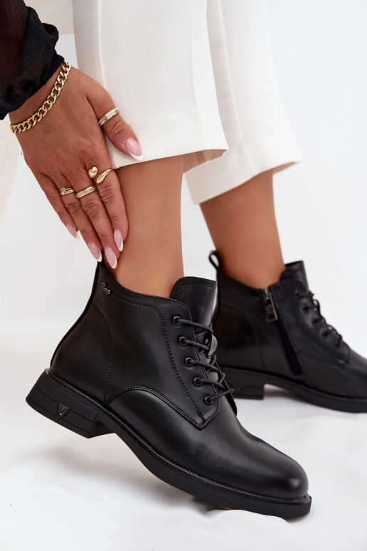 pašiltinti Aulinukai  žemu kulniuku Vinceza 39953 Juodos spalvos