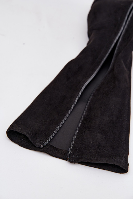 moteriški ilgaauliai batai žemu kulniuku iš eko zomšosowe Sergio Leone KZ212 Juodos spalvos moteriški ilgaauliai batai žemu kulniuku iš eko zomšosowe Sergio Leone KZ212 Juodos spalvos