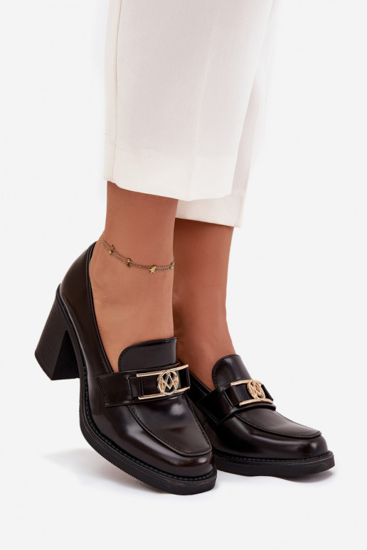 batai  su kulniukais Ze aukso spalvosm Detalem Czekoladowe Privelle