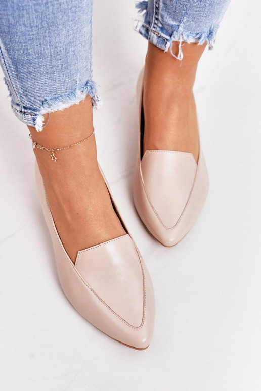 Mokasinai su aukso spalvos kulniukais Laura Messi 2013 smėlio spalvos