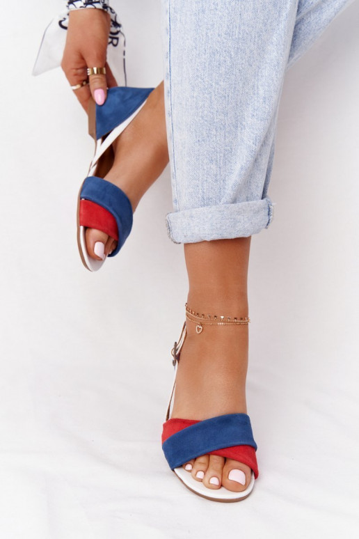 Moteriškos basutės  04614-17 mėlynos-raudonos spalvos