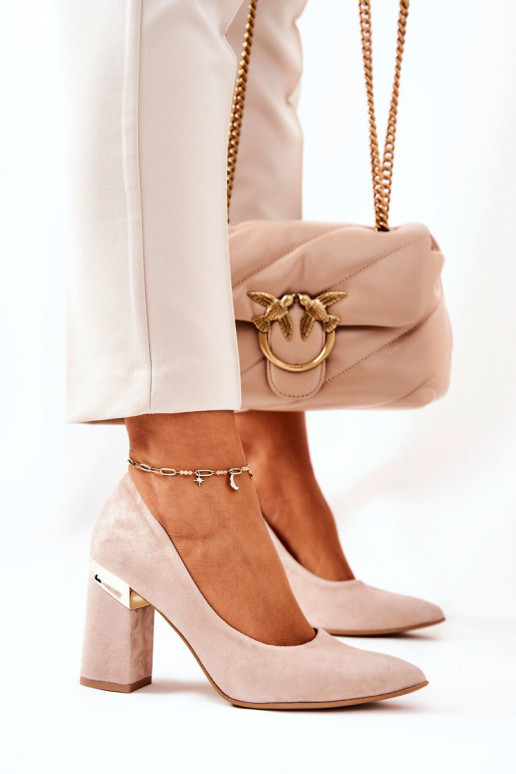 Zomšiniai bateliai  3117 smėlio spalvos