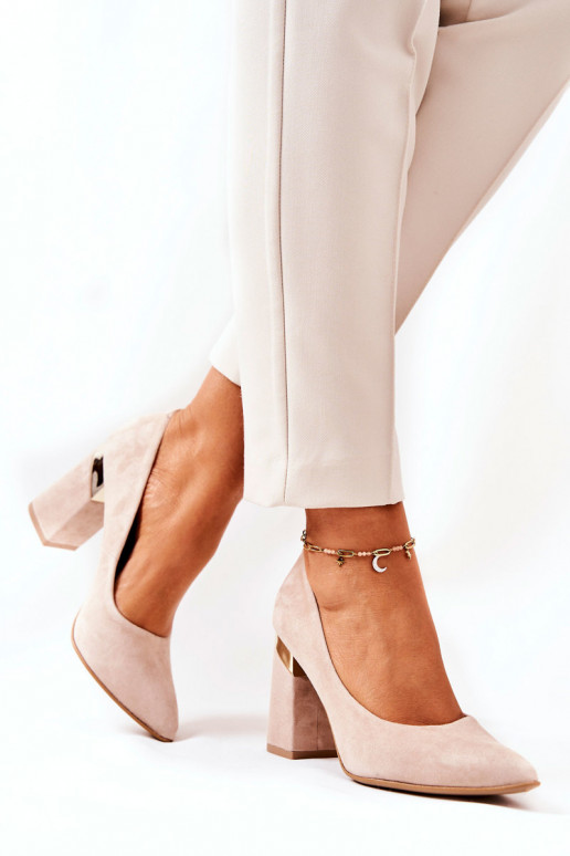 Zomšiniai bateliai  3117 smėlio spalvos