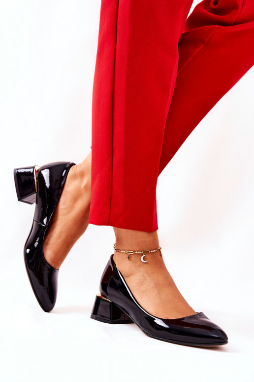   su lako efektu Bateliai  3118 Juodos spalvos