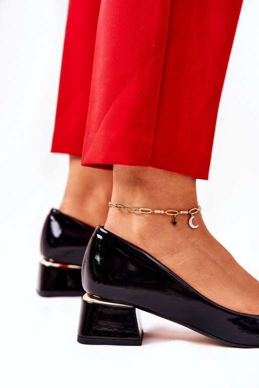   su lako efektu Bateliai  3118 Juodos spalvos