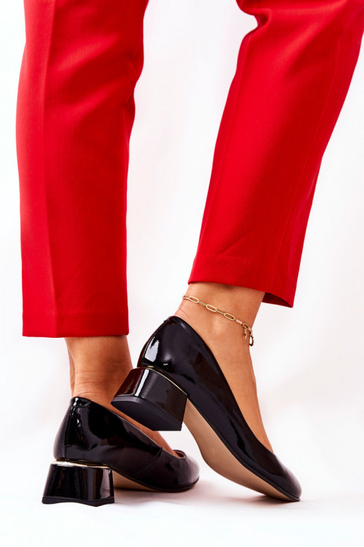   su lako efektu Bateliai  3118 Juodos spalvos