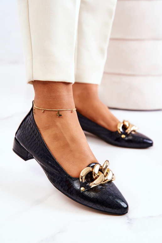   su gyvatės odos imitacija Bateliai Juodos spalvos Elissabeth