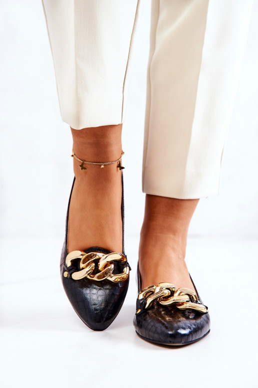   su gyvatės odos imitacija Bateliai Juodos spalvos Elissabeth