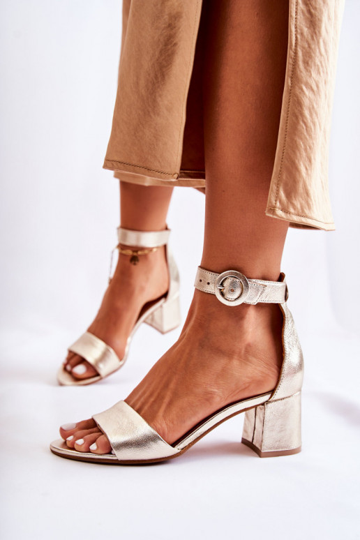   Elegantiškos aukštakulnės basutės  04141-42 aukso spalvos