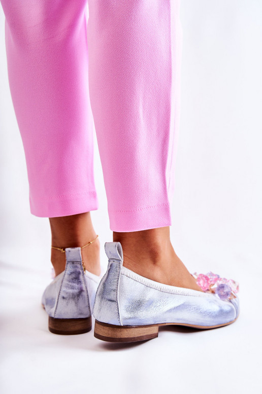 Zazoo 2749  Balerinos  su spindinčiomis akutėmis Baltos-mėlynos spalvos