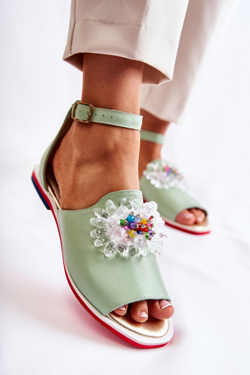    sandalai su ornamentais žalios spalvos Nevassa