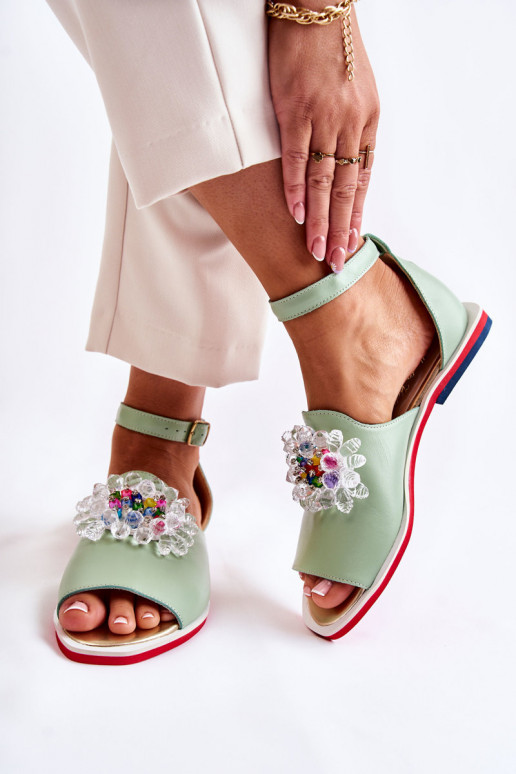    sandalai su ornamentais žalios spalvos Nevassa