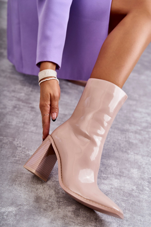  su lako efektu Aulinukai ilgaauliai batai smėlio spalvos Margit