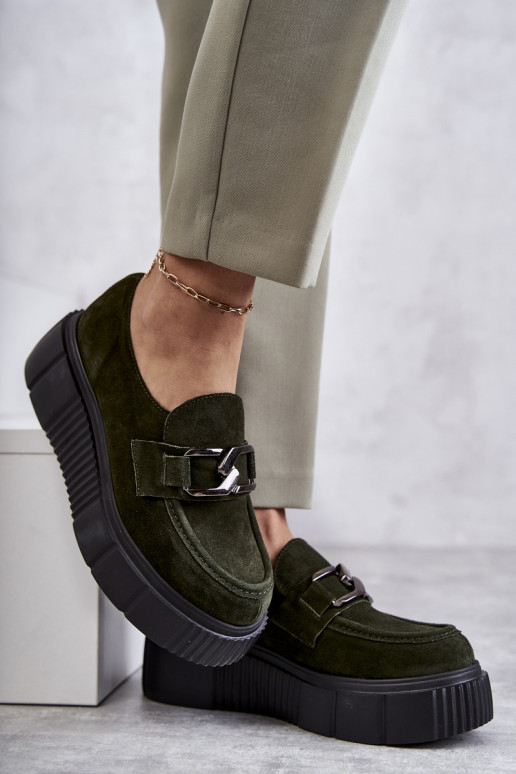  iš zomšos batai su platforma chaki spalvos Lemar Marsol